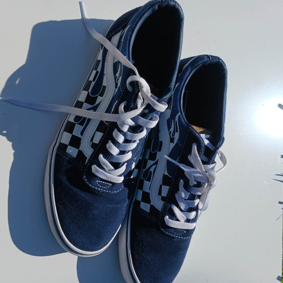 Vans blue men's size 11 skater shoes checkered - Picture 10 of 12